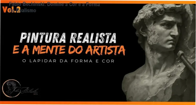 Fábio Bechinski: Domine a Cor e a Forma no Realismo 8 Bastidores da técnica de pintura realista de Fábio Bechinski em estúdio de arte