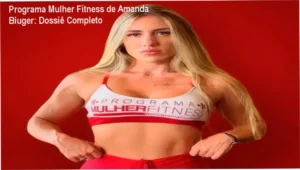 Interface do aplicativo e detalhes do método do Programa Mulher Fitness de Amanda Biuger