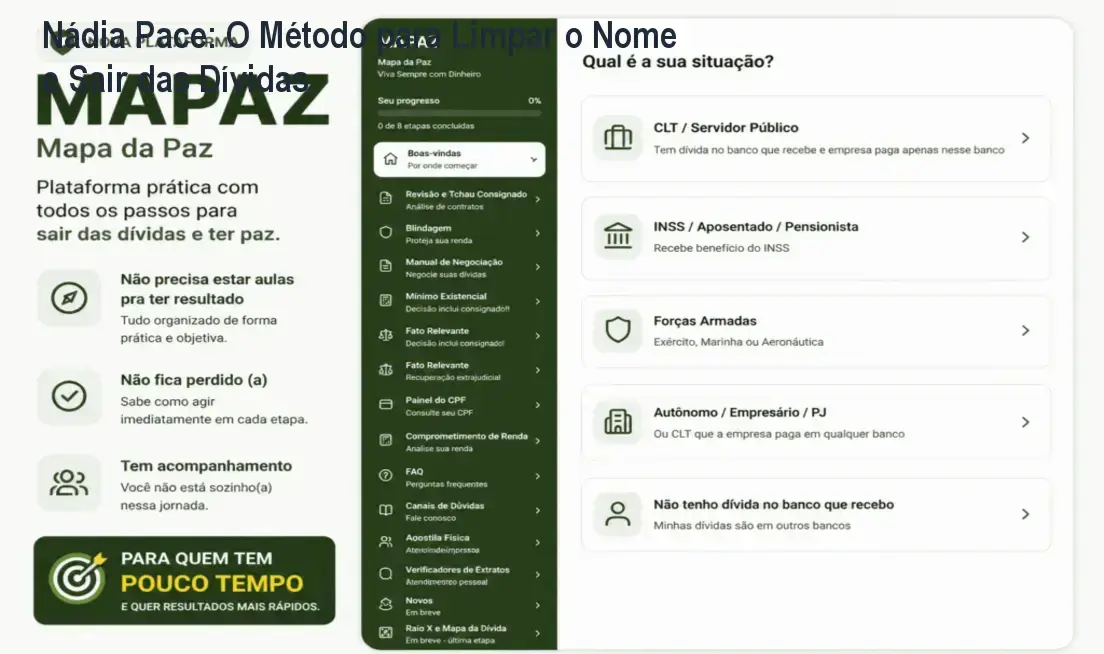Nádia Pace: O Método para Limpar o Nome e Sair das Dívidas 1 Bastidores e funcionamento da mentoria de Nádia Pace para gestão financeira