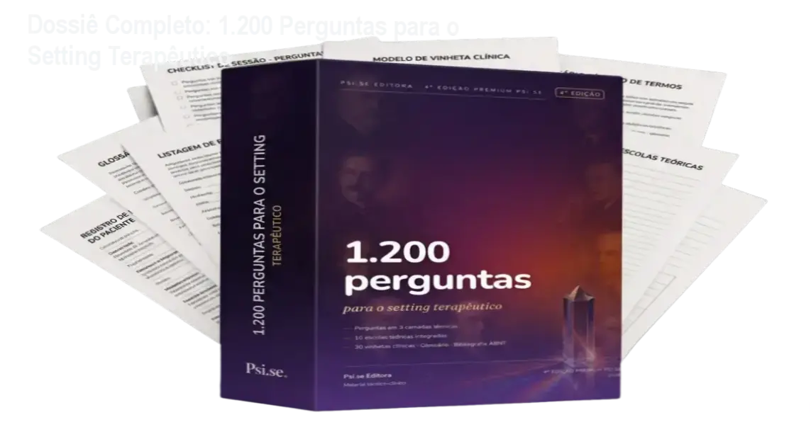 Manual 1.200 Perguntas para o Setting Terapêutico apresentado em formato digital