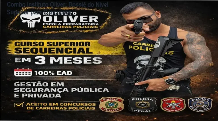 Diploma e materiais de estudo do Combo Superior Sequencial e Tecnólogo do Instituto Óliver para concursos