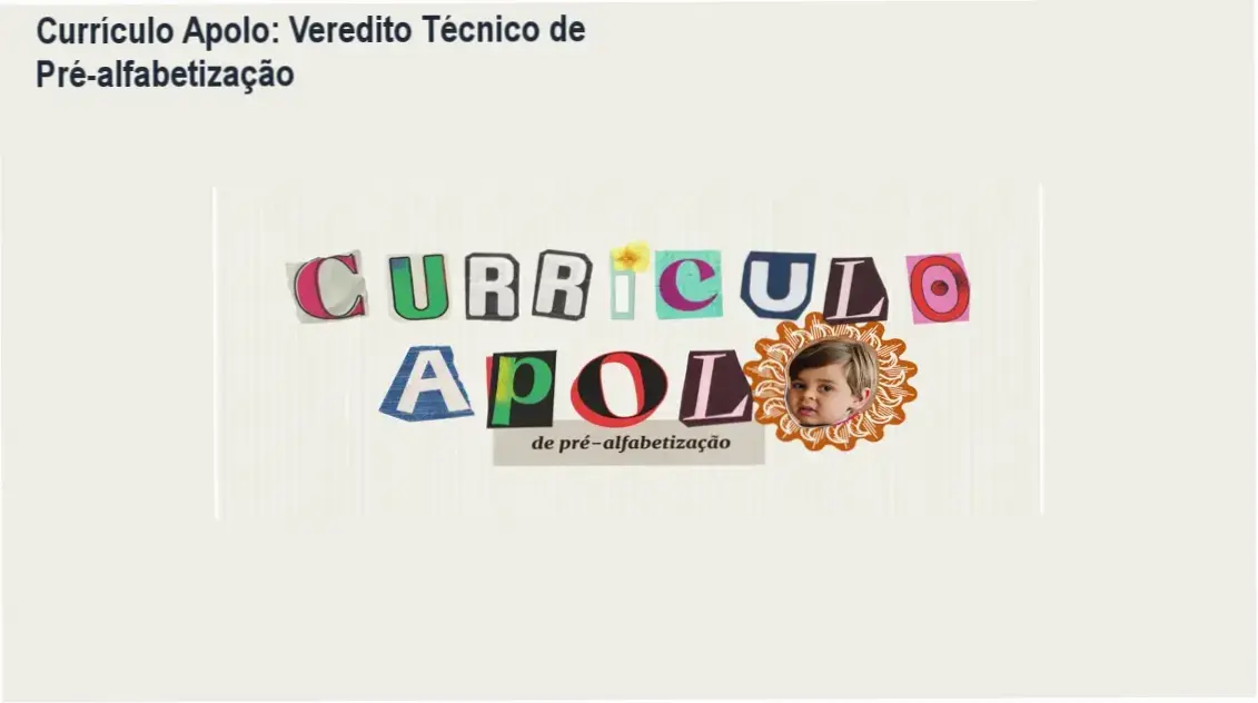 Material didático do Currículo Apolo para pré-alfabetização de crianças de 2 a 5 anos