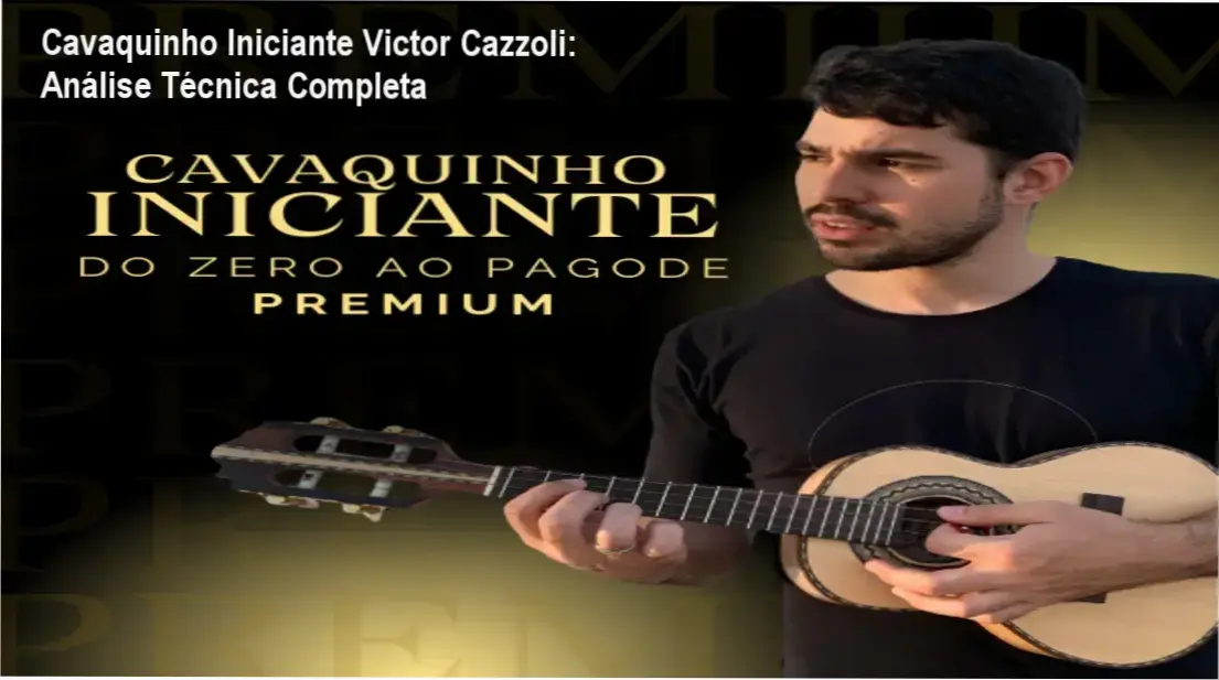 Estudante praticando cavaquinho com o método do zero ao pagode de Victor Cazzoli