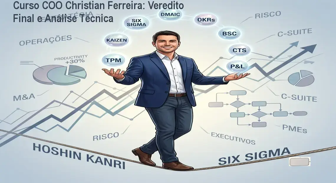 Curso COO Christian Ferreira: Veredito Final e Análise Técnica 1 Infográfico sobre a metodologia de crescimento e estruturação de empresas do curso COO de Christian Ferreira