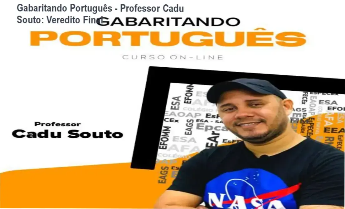 Interface do curso Gabaritando Português do Professor Cadu Souto para concursos públicos