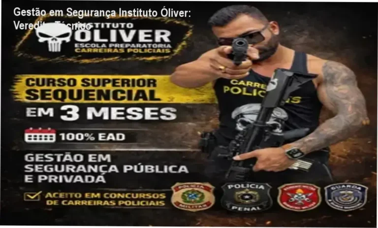Certificado do Curso Superior Sequencial de Gestão em Segurança Pública do Instituto Óliver
