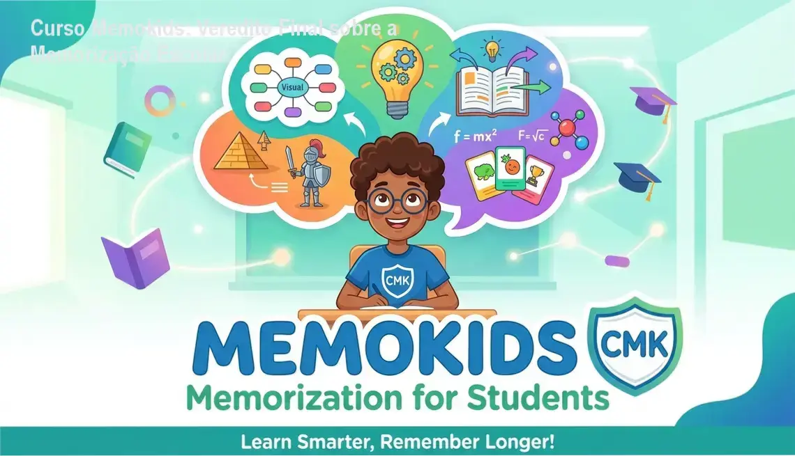 Curso Memokids: Veredito Final sobre a Memorização Escolar 1 Estudante aplicando técnicas de memorização do Curso Memokids para otimizar os estudos escolares