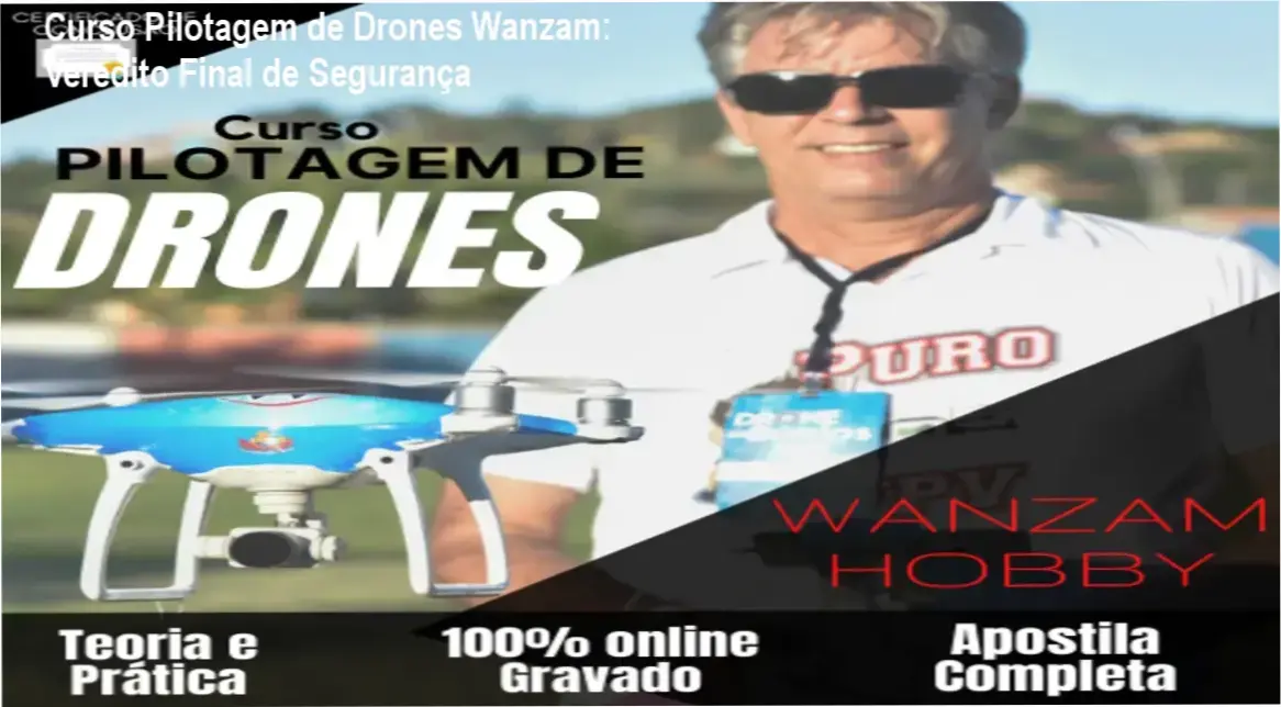 Piloto operando drone com precisão seguindo o método da Escola Wanzam