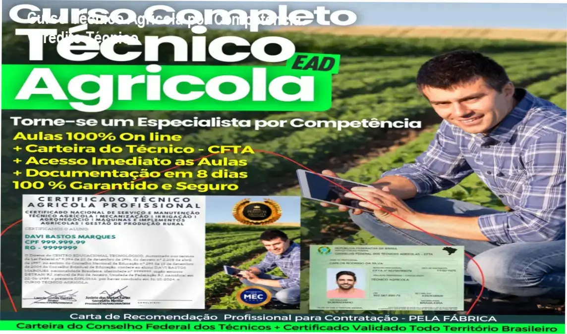 Curso Técnico Agrícola por Competência da Development LTDA: visão interna da plataforma de videoaulas e ebooks