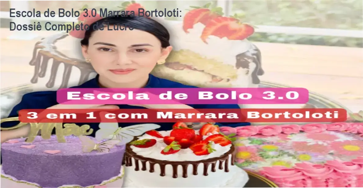 Conjunto de bolos decorados e mini tortas produzidos com o método Escola de Bolo 3.0 de Marrara Bortoloti
