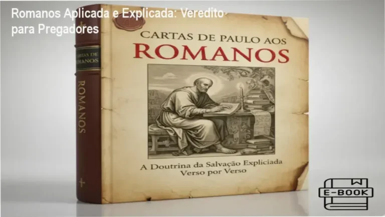 E-book Romanos Aplicada e Explicada Verso a Verso aberto em tablet para estudo teológico