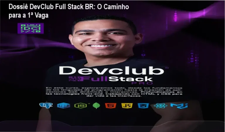 Interface da Formação DevClub Full Stack BR focada em transição de carreira e programação