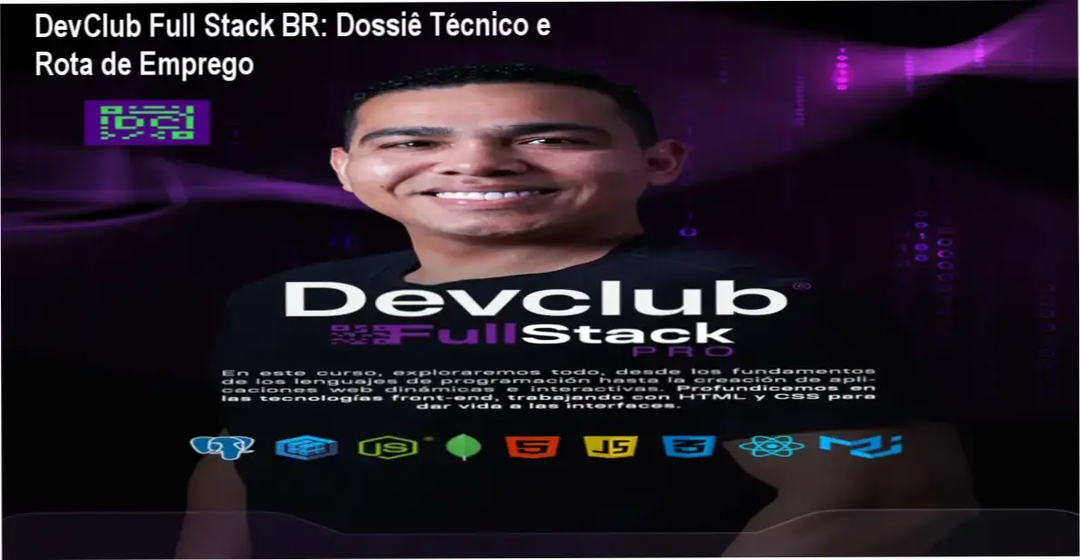 Interface da Formação DevClub Full Stack BR focada em transição de carreira para desenvolvedores