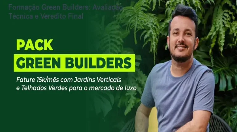 Especialista analisando sistema modular de jardim vertical da Formação Green Builders