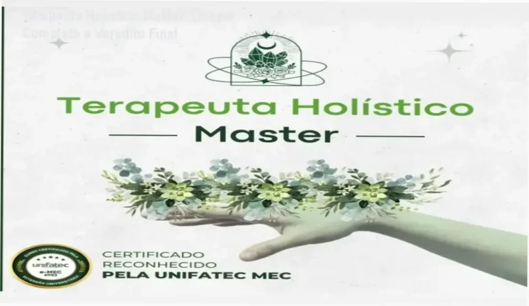 Certificado de Formação Terapeuta Holístico Master com selo MEC e registro profissional ATH