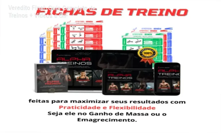 Veredito Final: Guia Completo de Treinos + Vídeos e GIF 7 Interface do Guia Completo de Treinos com demonstrações em GIFs e vídeos de exercícios