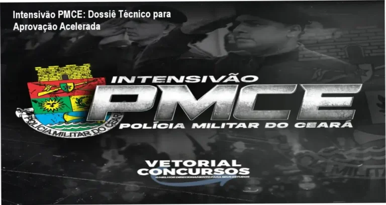 Painel de estudos do Intensivão PMCE com PDFs Mágicos e cronograma de aprovação