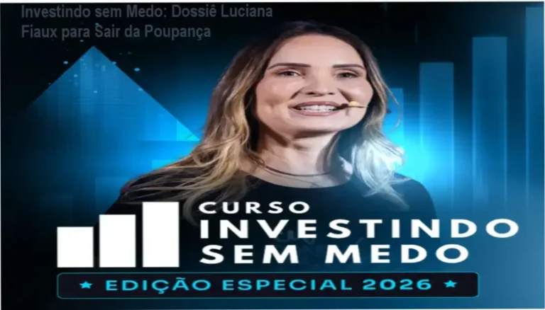 Interface do curso Investindo sem Medo de Luciana Fiaux focada em educação financeira para iniciantes