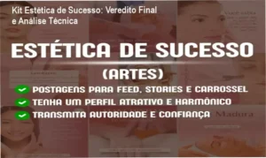 Interface do Kit Estética de Sucesso com templates de posts editáveis para Instagram de esteticistas