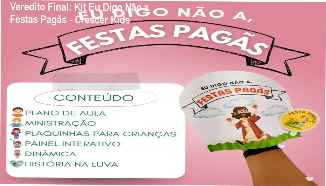 Amostra do Kit Eu Digo Não a Festas Pagãs com atividades didáticas para crianças cristãs