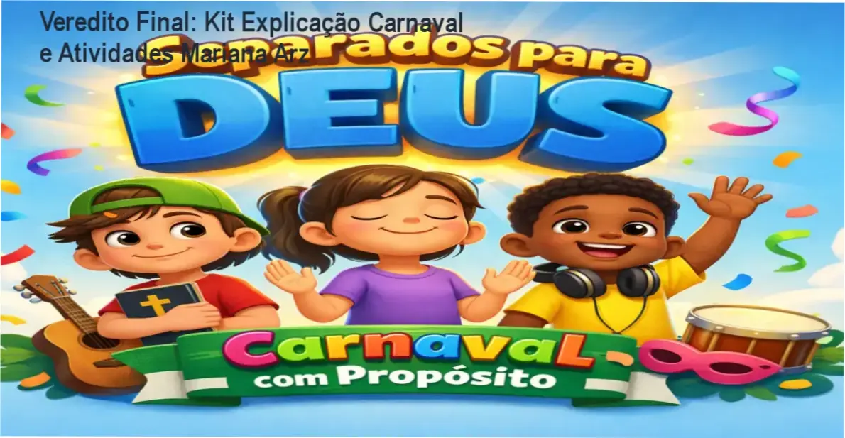 Kit de materiais pedagógicos bíblicos Explicação Carnaval e Atividades de Mariana Arz para crianças