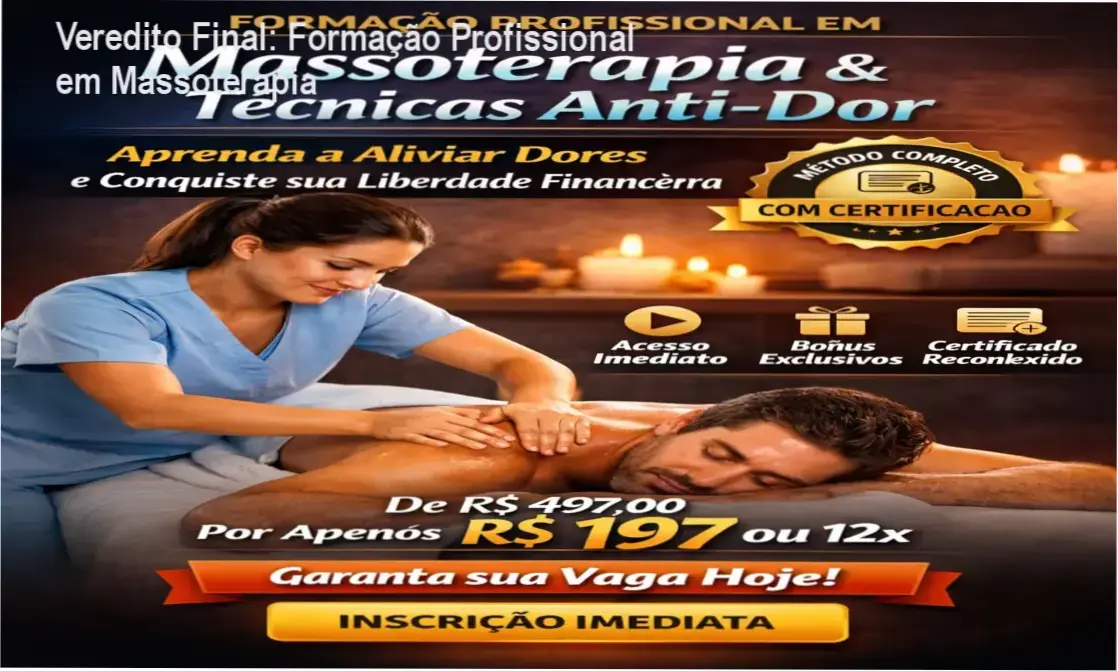 Formação Massoterapia e Técnicas Anti-Dor Prof. Wendel José: visão interna e funcionamento