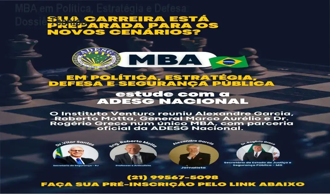 Certificação e material estratégico do MBA em Política, Estratégia, Defesa e Segurança Pública