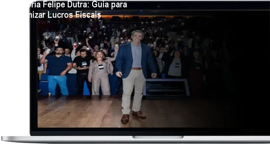 Mentoria Felipe Dutra: Guia para Maximizar Lucros Fiscais 1 Felipe Dutra apresentando a metodologia de estratégia tributária para redução de impostos