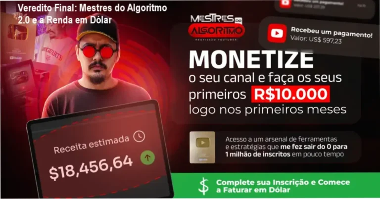 Veredito Final: Mestres do Algoritmo 2.0 e a Renda em Dólar 4 Mestres do Algoritmo 2.0 Caio Ferreira bastidores e visão interna da plataforma