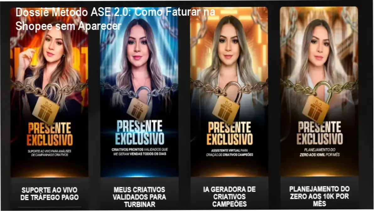 Interface do treinamento Método ASE 2.0 de Rafaele Monteiro para afiliados Shopee e TikTok