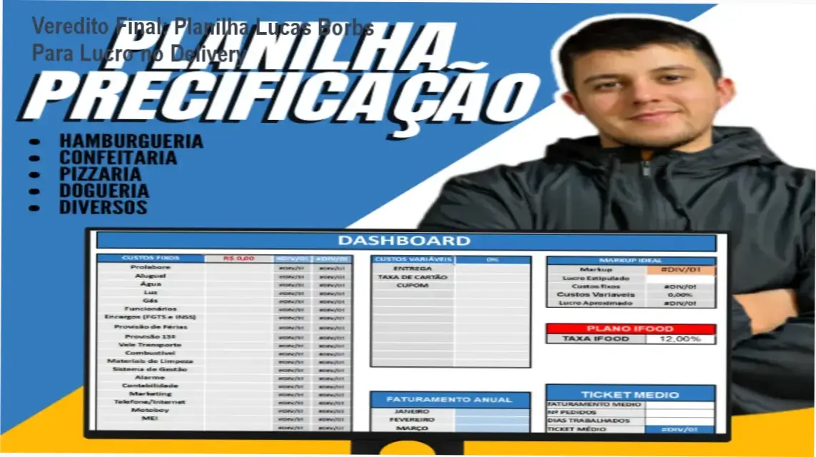 Veredito Final: Planilha Lucas Borbs Para Lucro no Delivery 1 Planilha Lucas Borbs: visão interna do funcionamento e cálculos de precificação
