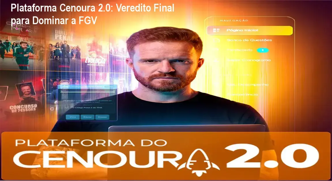Interface da Plataforma Cenoura 2.0 focada em Direito Penal para concursos FGV