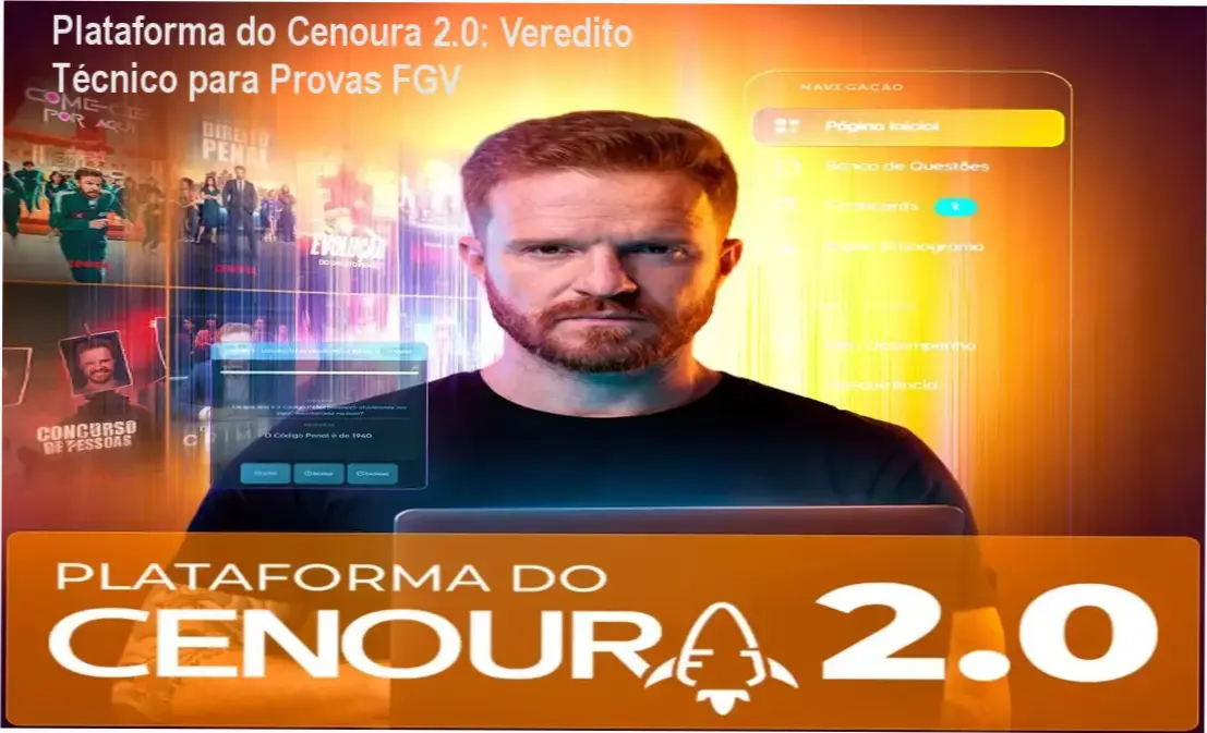 Plataforma do Cenoura 2.0: Veredito Técnico para Provas FGV 1 Plataforma do Cenoura 2.0 de Gui Roriz: visão interna do banco de questões e flashcards