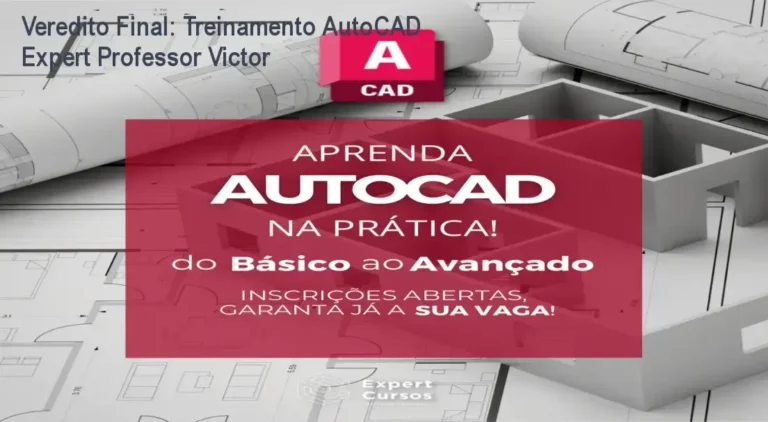 Interface do software AutoCAD com projetos 2D e 3D do Treinamento AutoCAD Expert