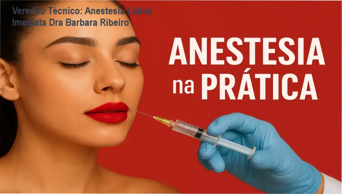Dra. Barbara Ribeiro demonstrando a técnica de anestesia labial imediata para HOF