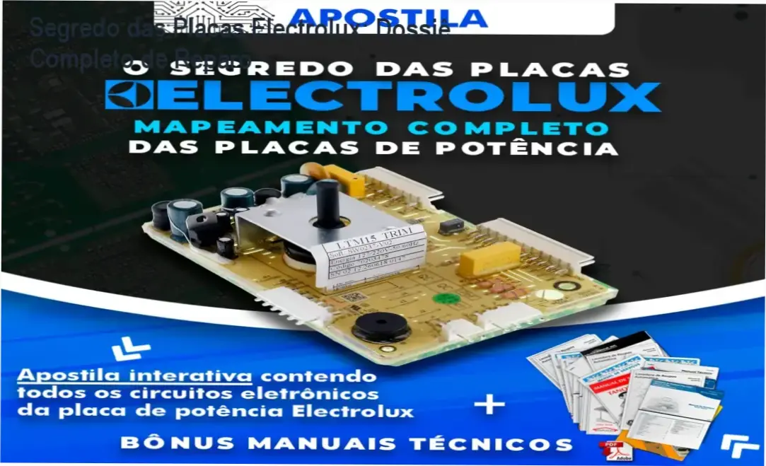 Guia técnico de mapeamento de placas Electrolux para reparo eletrônico de linha branca