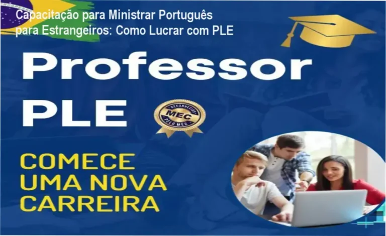 Interface do curso de Capacitação para Ministrar Português para Estrangeiros da professora Carmen Moura