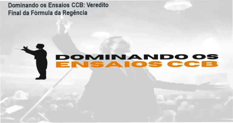 Dominando os Ensaios CCB: Veredito Final da Fórmula da Regência 10 Instrutor de música orientando músicos de orquestra da CCB durante ensaio técnico
