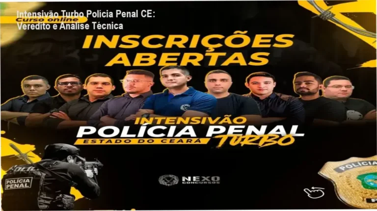 Dashboard do curso Intensivão Turbo Polícia Penal do Ceará com cronograma de metas diárias