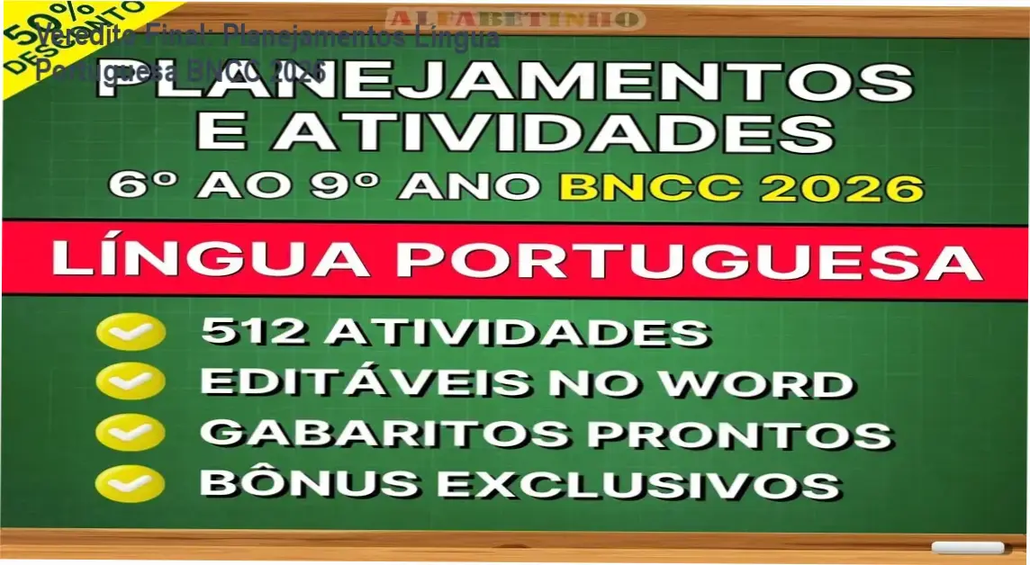 Língua Portuguesa BNCC 2026 da Alfabetinho: visão interna dos materiais e planejamentos