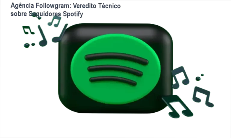 Interface de perfil do Spotify demonstrando crescimento de seguidores via Agência Followgram