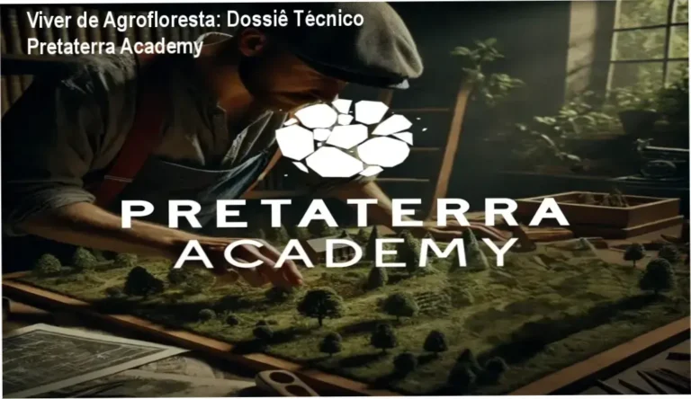 Viver de Agrofloresta: Dossiê Técnico Pretaterra Academy 1 Infográfico de design de sistemas agroflorestais regenerativos do curso Pretaterra Academy